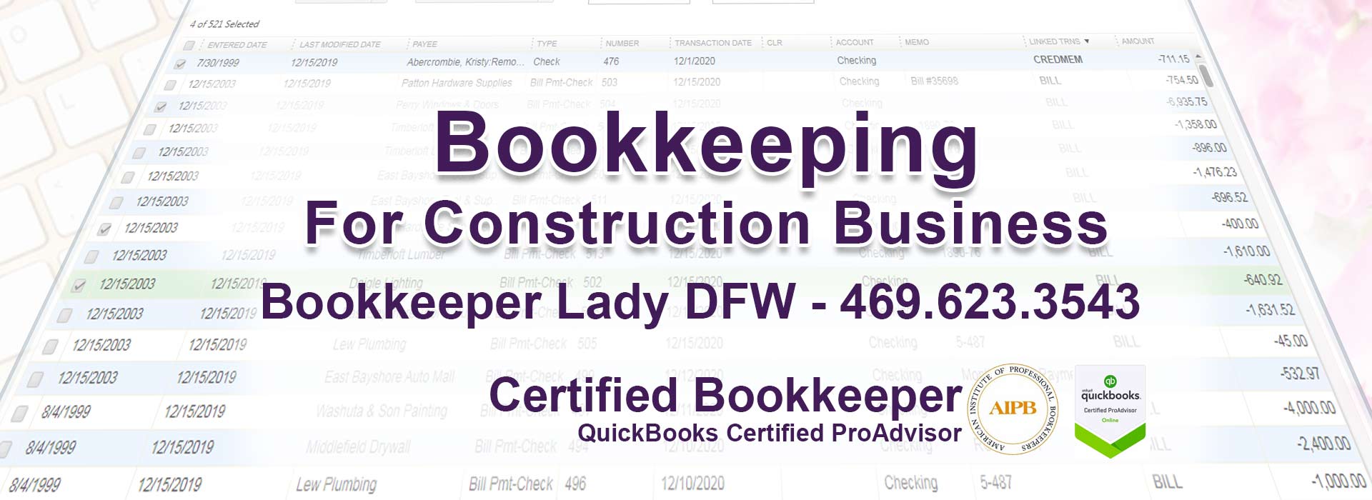 Bookkeeper Lady DFW Bookkeeping, Payroll, and Tax Preparation Services in the DFW area